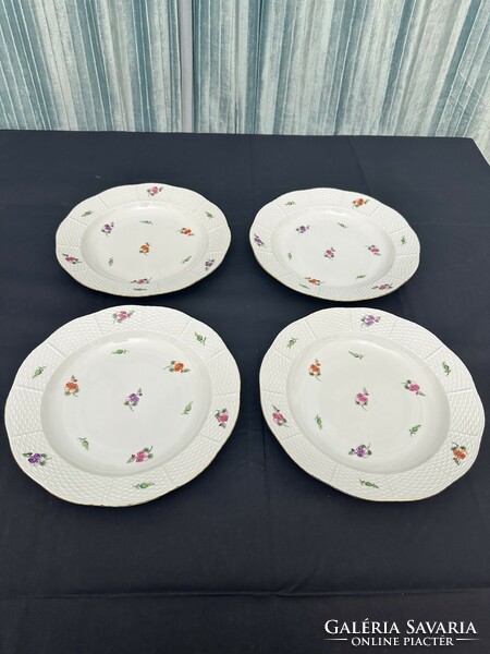 4 Herend soup plates with mf pattern