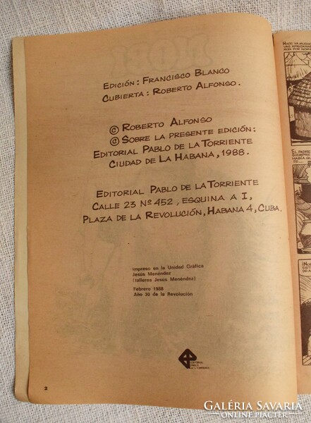 Képregény Ludwig Renn NOBI spanyol nyelven , Pablo de la Torriente szerkesztőség Havanna 1988