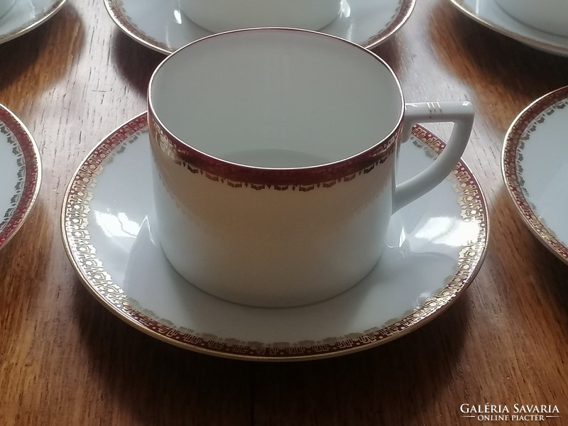 6 Personal complete Czechoslovak imperial, art deco tea set