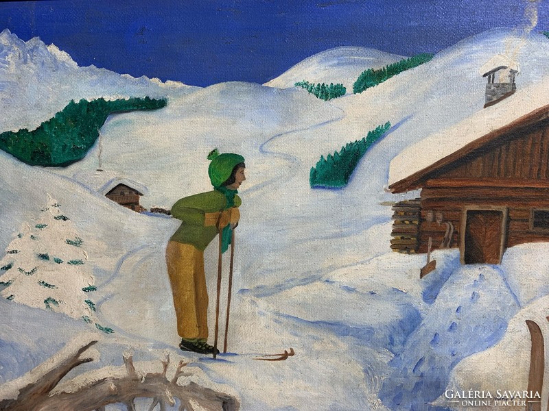 Walter P. szignóval olaj, vászon festmény, 51 x 71 cm-es. 0187