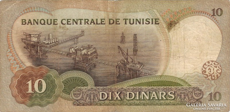 10 dinár dinars 1986 Tunézia