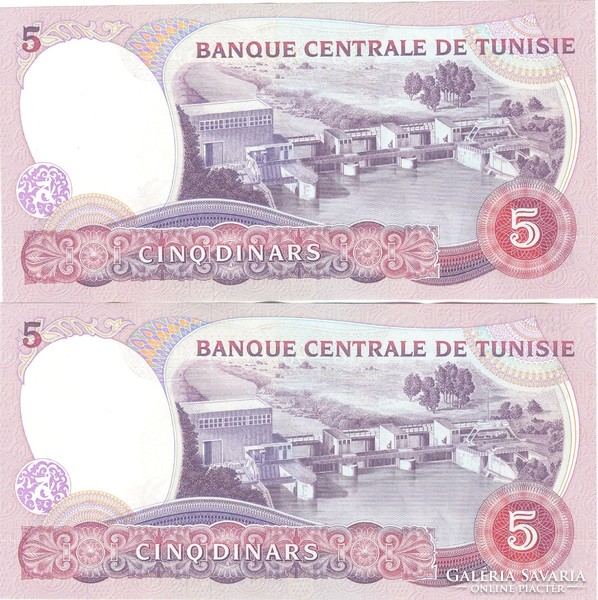 2 x 5 dínár 1983 Tunézia aUNC