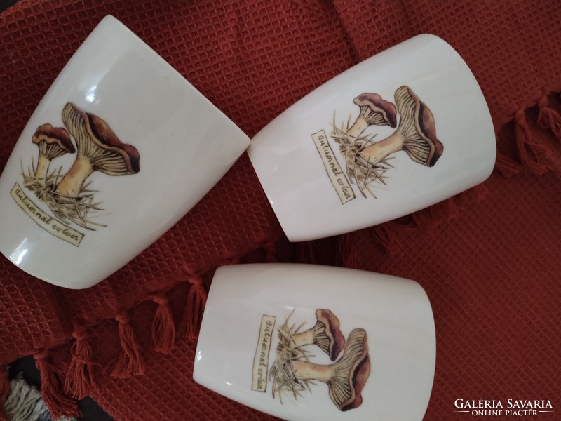 Ceramic jug + 3 glasses, in a forest atmosphere / foxglove - jet