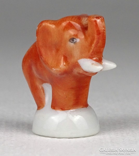 1P920 antique old Herend small porcelain elephant 2.7 Cm