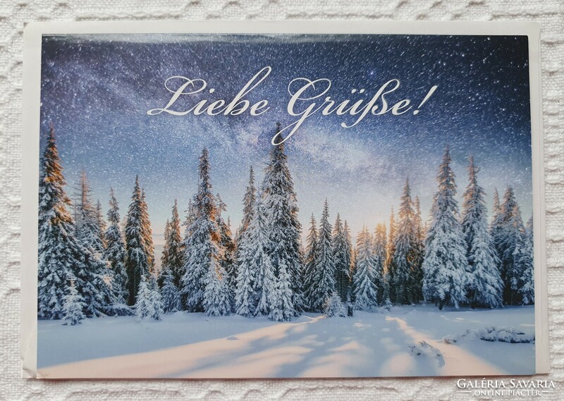 Good wishes Christmas card with envelope greeting card greeting card postcard postal clean German