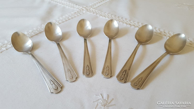 6 English Dorchester silver-plated mocha spoons
