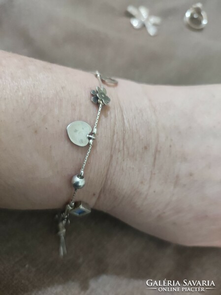 Israeli silver bracelet with fire opal stone