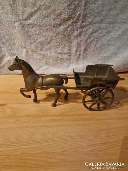 Copper horse with cart