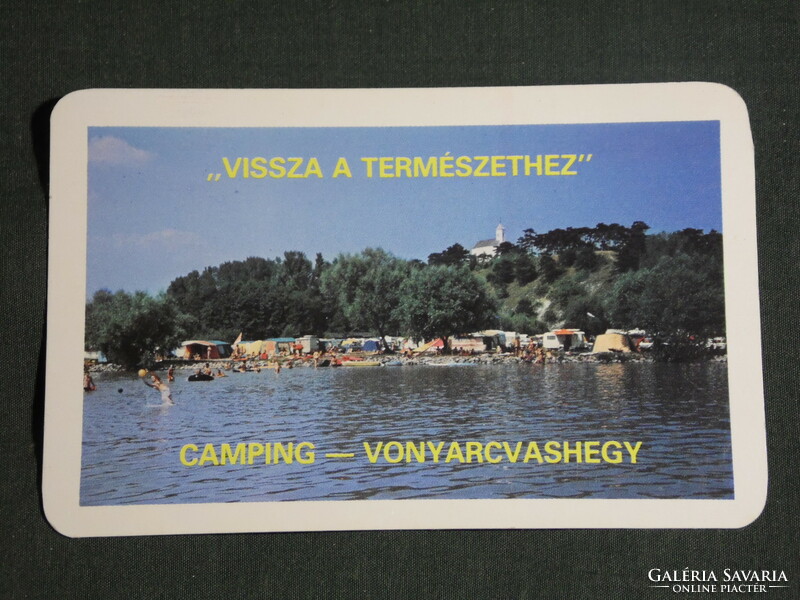 Kártyanaptár, Zalatour utazási iroda, Zalaegerszeg, Vonyarcvashegy camping, 1982,   (4)