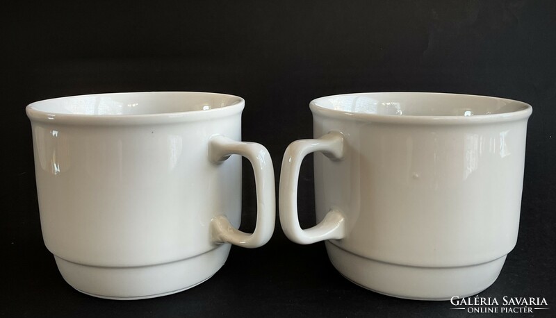 Zsolnay 2 new white cocoa tea mugs