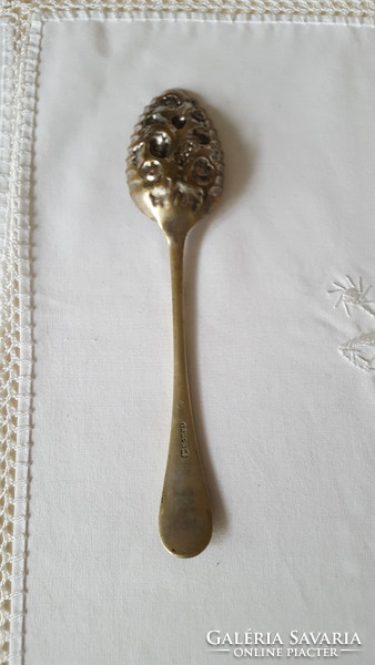 Beautifully crafted jam and jam spoon with embossed fruit pattern