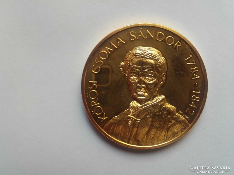 György Bognár - the Hungarians iii. World Congress - gold-colored commemorative medal of Sándor Kőrös
