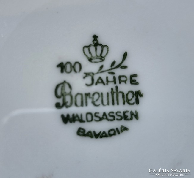 Bareuther Waldsassen Bavaria német porcelán kistányér süteményes tányér rózsa virág mintával