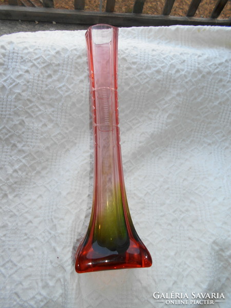 Polished gradient antique glass vase 27 cm