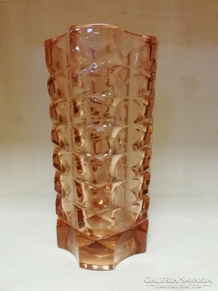 Art deco pressed glass vase