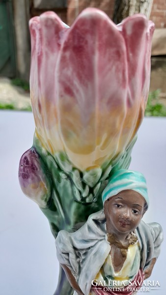 Régi Francia fajansz váza hibátlan szép állapot kb 100-120 éves
