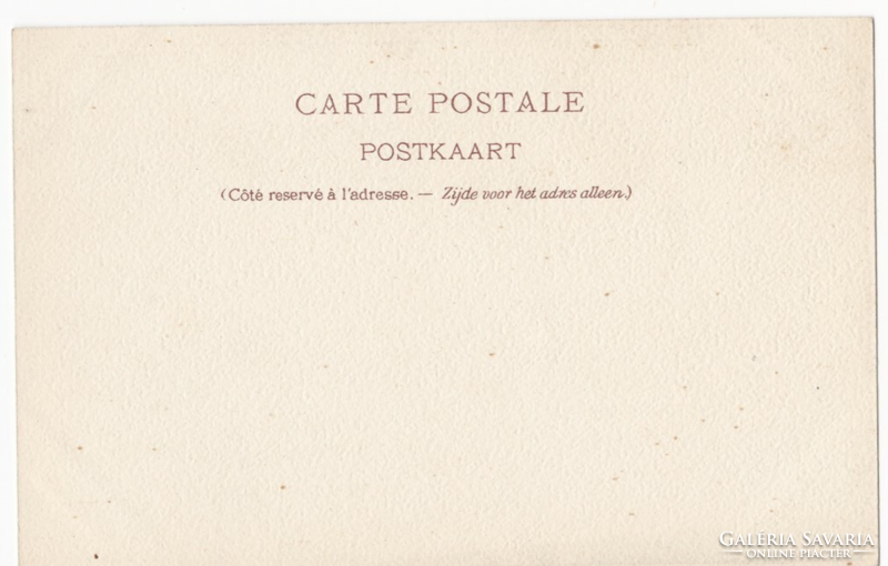 Hosszú címzéses antik litho képeslap F. Ranot illusztrátor szignójával