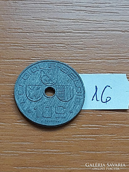 Belgium belgique - belgie 10 centimes 1943 ww ii. Zinc, iii. King Leopold 16