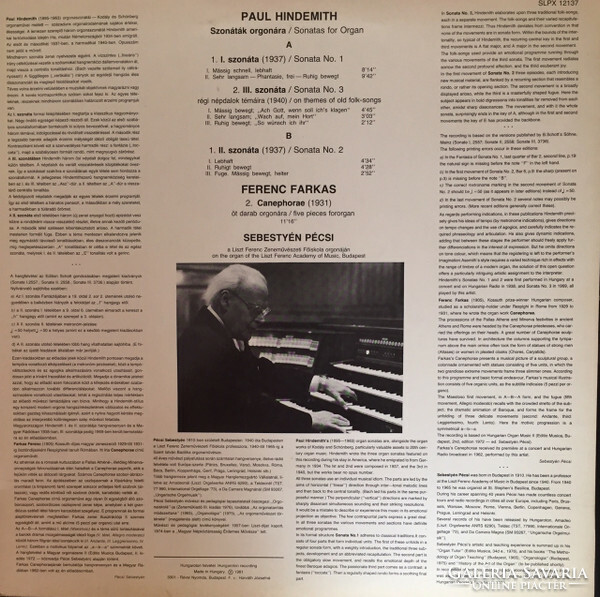 Hindemith, farkas, sebestyén of Pécs - organ sonatas / canephorae (lp, album)