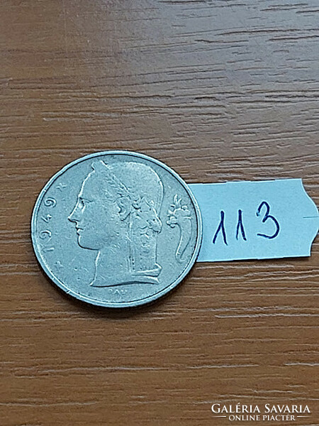 Belgium belgique 5 francs 1949 copper nickel 113