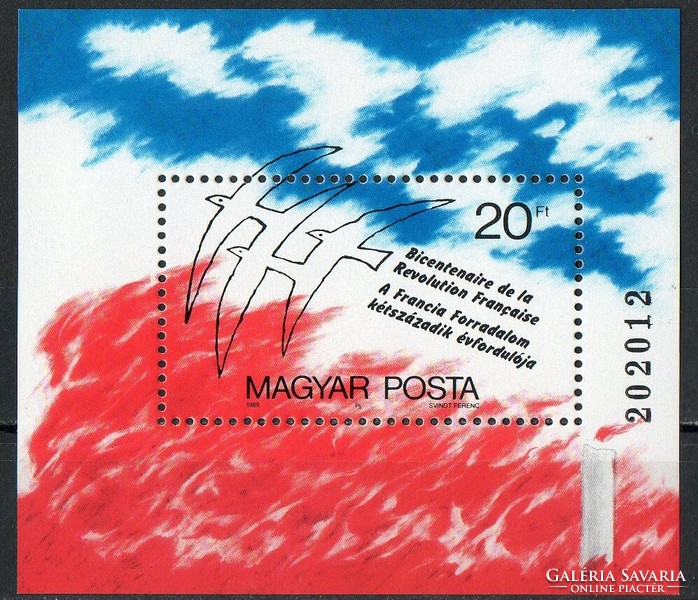 A - 052   Magyar blokkok, kisívek:  1989 A Francia Forradalom 200. évfordulójára