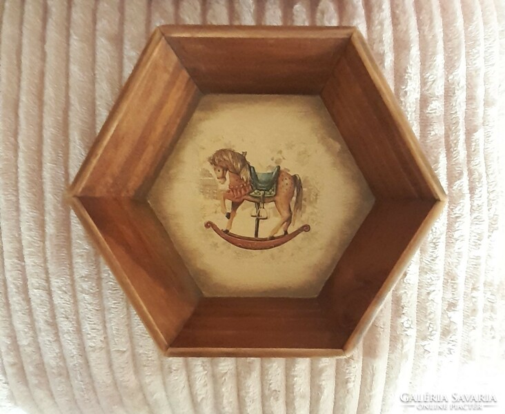 Rocking horse wooden offering, tray, holder