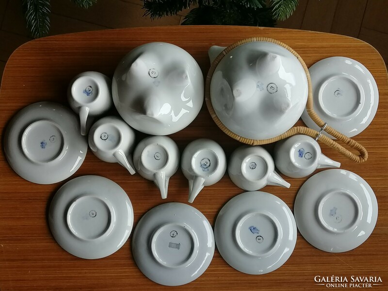Retro 6-person Zsolnay mocha set _ várdeák ildíko ceramicist