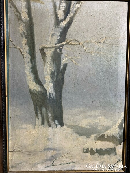 Oil on canvas painting by Russian painter Aproshkin from 1929. 65 X 45 cm.0223