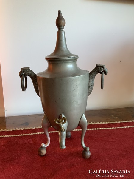 Antique Russian samovar, tin pot