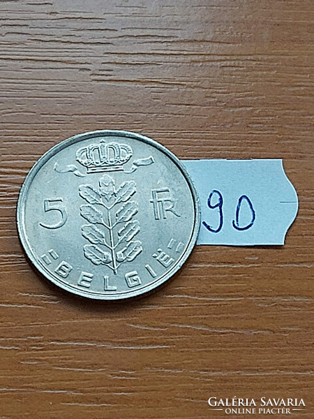 Belgium belgie 5 francs 1977 copper nickel 90