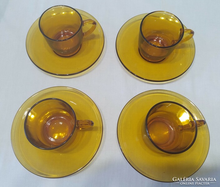 Vereco French, heat-resistant, amber-colored coffee set