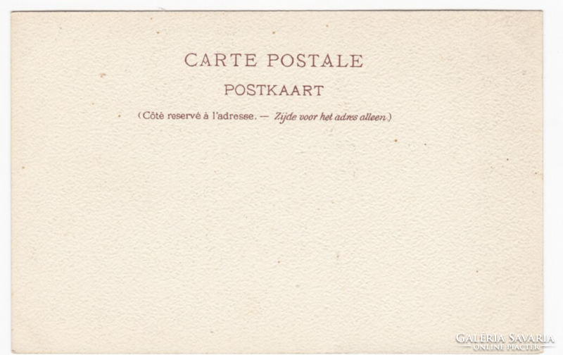 Antique litho postcard with long address f. With the signature of illustrator Ranot