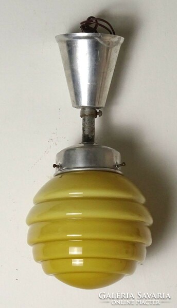 1P965 old butter colored art deco ceiling lamp chandelier