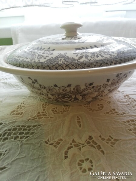 English faience side dish with lid