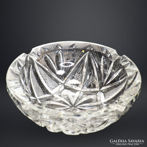 Crystal glass ashtray