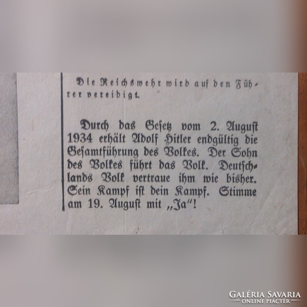 1934 ADOLF HITLER POSTER REFERENDUM PLEBISCITE ELECTIONS