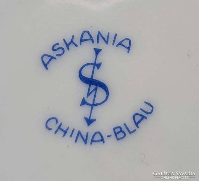 4 Bavaria china blau and 2 Askania German porcelain small plates cake plate with gold edge