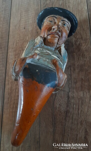 Antique carved wooden nutcracker
