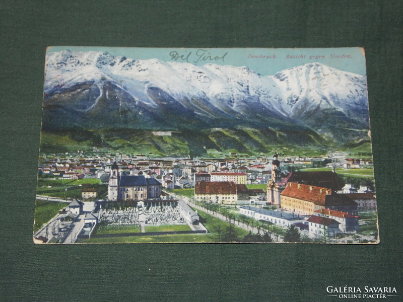 Képeslap, Postkarte, K.U.K. , Ausztria Innsbruck látkép részlet