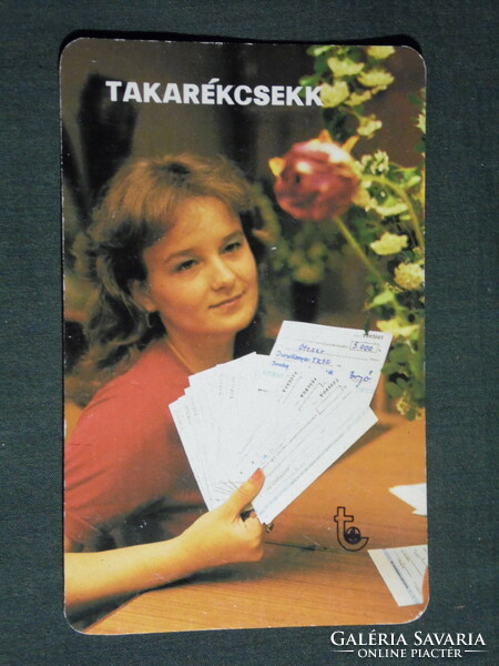 Kártyanaptár, Takarékszövetkezet, erotikus női modell,1986,   (4)