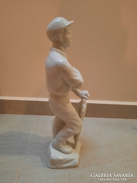 Fehér Herendi porcelán Bányász figura
