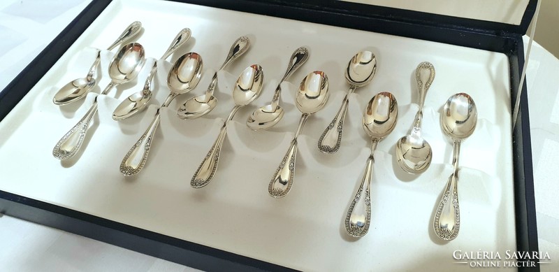 12 silver (800) coffee spoons in their original box