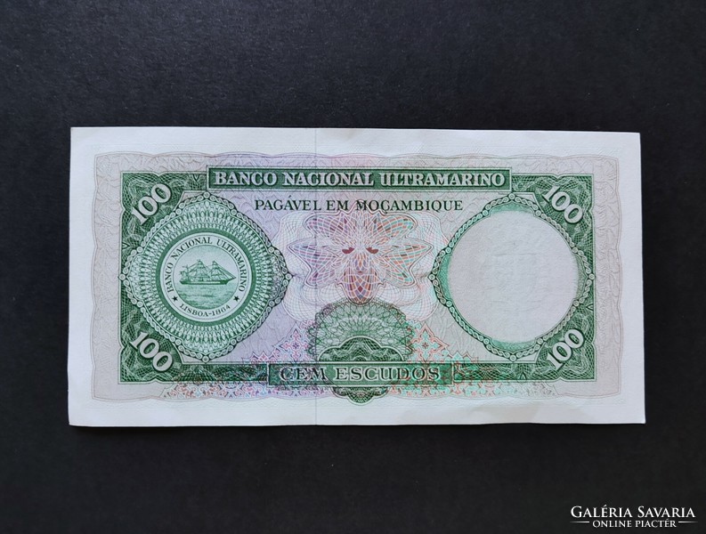 Mocambique / Mozambik 100 Escudos 1961 (I.), (1976-ban felülbélyegezve), UNC