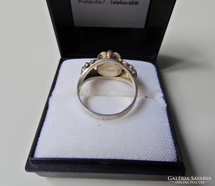 Régi Vadász aranyozott ezüst gyűrű