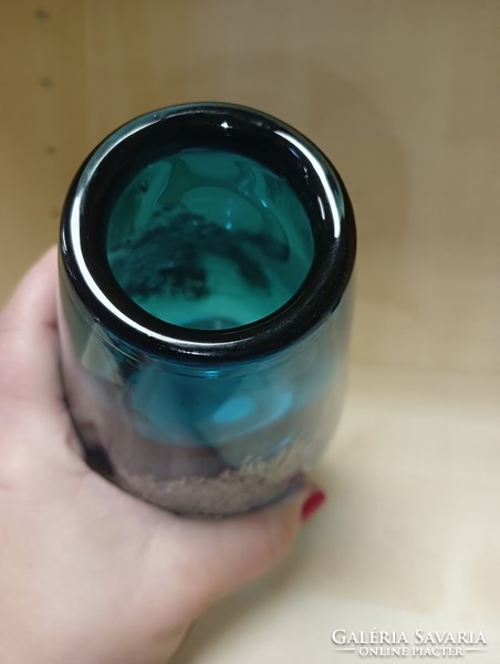 Heinrich Löffelhardt kék buborékos üvegvàza