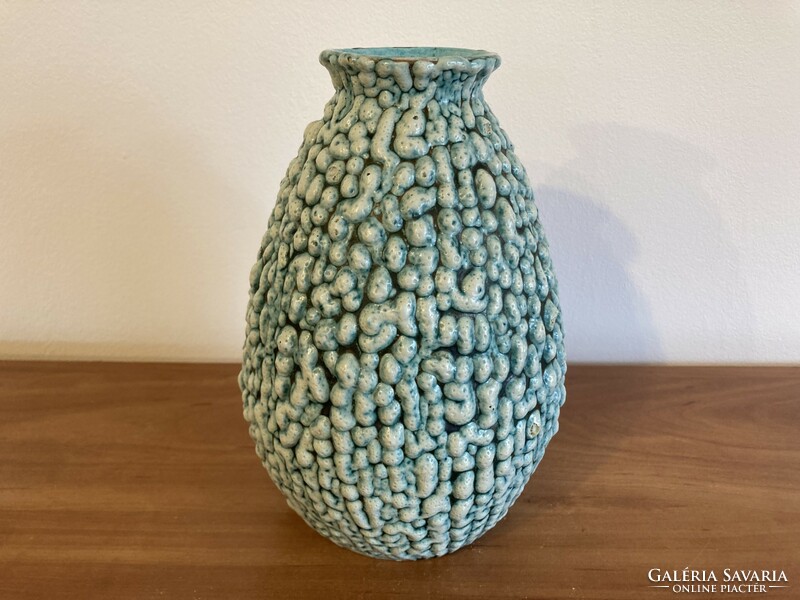 Retro károly bán shrink-glazed, blistered vase