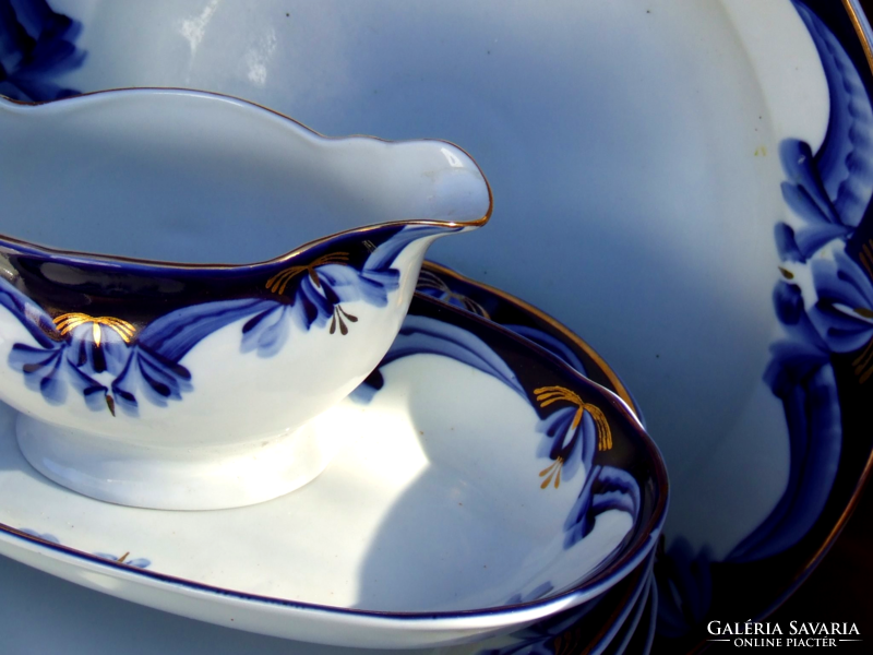 Tableware set in cobalt blue-gold No. 12, hand painted