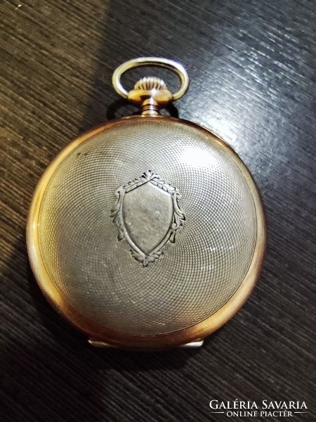Antique silver omega pocket watch with case
