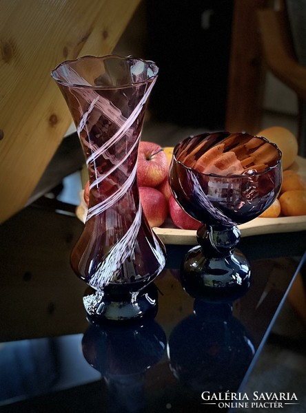 Wonderful burgundy base color, retro glass vase, decorative vase, decorative glass