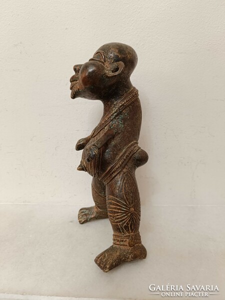 Antik afrikai szobor benini bronz harcos figura Benin 465 8200